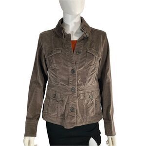 Sonoma Brown Velvet Utility Jacket Small